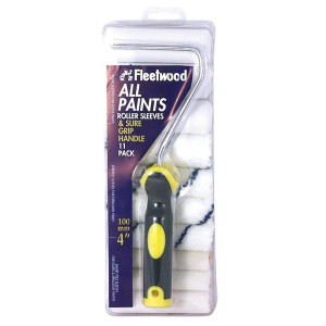 Fleetwood 4" Paint Roller Set with 10 Sleeves for Gloss & Emulsion Paint