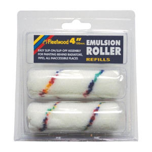 Fleetwood 4" Paint Roller Sleeve, 2-Pack, for Smooth/Medium Surfaces, 10Mm Nap