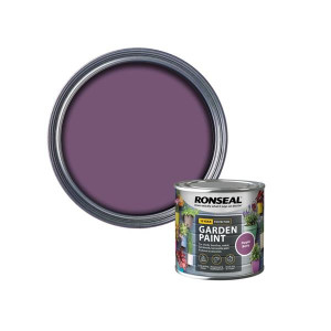 Ronseal Garden Paint Purple Berry 2.5L, Water-Based, Waterproof, 5-Year Colour Lasting, for Garden Wood, Brick, Metal