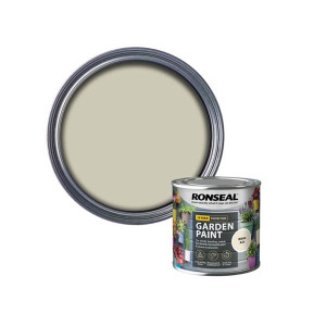 Ronseal Garden Paint White Ash 750Ml, Water-Based, Waterproof, 5-Year Colour Lasts