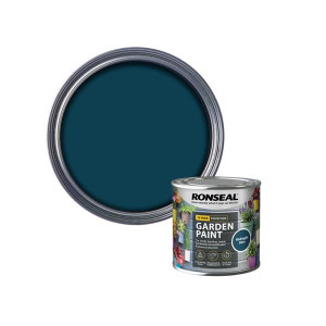 Ronseal Garden Paint, Midnight Blue, 250Ml, Exterior Use, Water-Based, Easy Clean Up, for Outdoor Furniture
