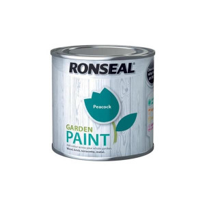 Ronseal Garden Paint Peacock, 250ml, Water-Based, Waterproof, 5-Year Colour Lasting, Rainproof in 1 Hour