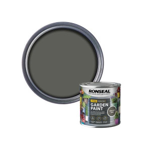 Ronseal Garden Paint Charcoal Grey, Water-Based, Waterproof, 2.5L, for Garden Fencing, Wood, Brick, Metal, Charcoal