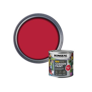 Ronseal Garden Paint Moroccan Red 2.5L, Water-Based, Waterproof, 5-Year Colour Lasting, for Garden Wood, Brick, Metal