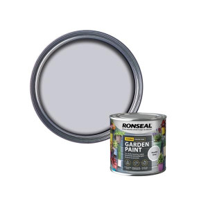 Ronseal Garden Paint Pewter Grey, Water-Based, Waterproof, 2.5L, for Garden Fences, Wood, Brick, Metal, Grey Colour, 5 Year Protection