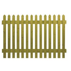 Woodford Picket Fencing Pointed 6Ft X 2Ft, Pressure Treated, Brown, Garden Fencing