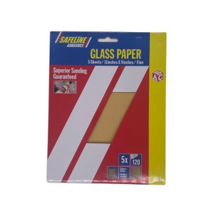 Safeline Fine Grit Sandpaper, 5 Sheets, 11 in x 9 in