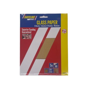 Safeline Sandpaper Medium 5Pk, 11 in x 9 in, 5 Sheets