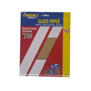 Safeline Assorted Sandpaper Sheets, 5Pk, 11 in x 9 in