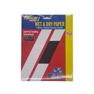 Safeline Wet/Dry Coarse Sandpaper, 5-Pk, 11 in x 9 in