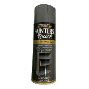 Rust-Oleum Painters Touch Spray Dark Grey, 400Ml, Multi-Purpose Aerosol Paint for Furniture, Cabinets, and More