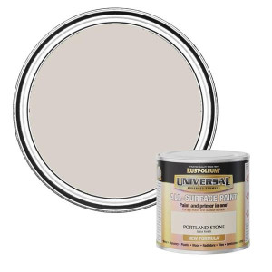 Rust-Oleum Universal All Surface Paint, Portland Stone, 250Ml, Durable Interior & Exterior Use, Non-Ferrous Metal Friendly, Stain Blocking