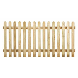 Picket Fencing Round Top 6Ft X 4Ft Pressure Treated Wooden Fence Panels for Pets and Children, 6ft long x 4ft tall
