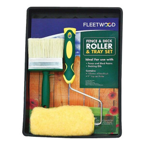 Fleetwood 7 in/4 in/9 in Tray Set for Fence & Deck, 9" Plastic Tray, Compatible with Exterior Woodcare Paints and Treatments
