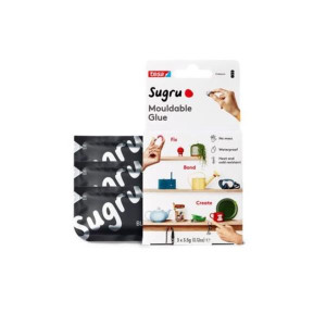 Sugru Mouldable Glue Black, Waterproof, Heat and Cold Resistant, No Mess, Black Color, Adhesive Repair and Crafting