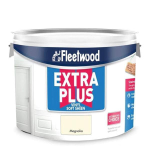 Fleetwood Extra Plus Soft Sheen Magnolia Bathroom Paint, 10L, Water-Based, Washable Finish