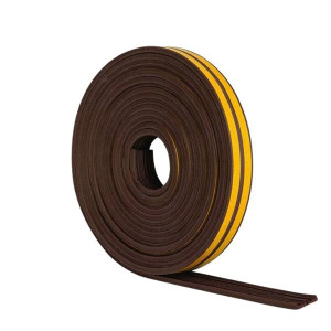 Exitex Draught Seal E Brown 2-5Mm White Rubber Tape for Windows and Doors