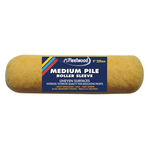 Fleetwood Medium Pile Paint Roller Sleeve for Interior & Exterior Use, Reusable, 9"