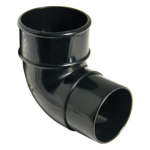Wavin Roundline Downpipe 87.5 Degree 68Mm Black PVC Bend for Domestic and Commercial Use