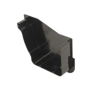 Wavin Stormline Interior Stopend Left Hand Black, Durable, Meets BS EN 607/1462, 111mm Size, Water Gutter to Downpipe Connection
