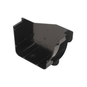 Wavin 111mm Right Hand Black Interior Stopend for Gutter Downpipe Installation, Durable PVC, BS EN 607/1462 Compliant