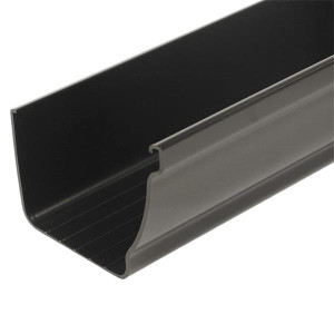 Wavin Stormline Gutter, 111mm, 4Mtr, Black, Internal Ribs, Concealed Hanging Bracket