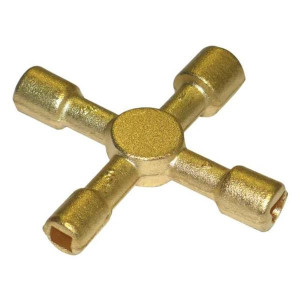 Tala Brass Key 4 Way for Locks and Keys, 4 Popular Key Shapes, 1/2in/3/4in/1in/Triangular Sizes
