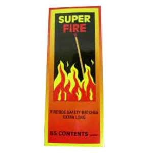 Super Fire Extra Long Safety Matches for Fireplaces, Camping, and Emergencies - 65 Count