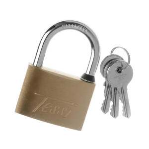 Tessi 40Mm Padlock with 4-Pin Cylinder and Hardened Steel Shackle for Outdoor Use