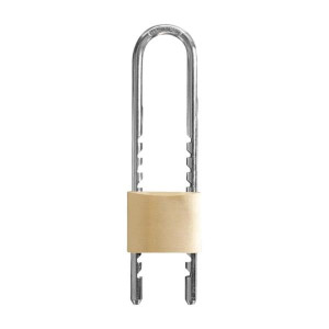 Tessi Padlock Adjustable 50Mm - 8mm Hardened Steel Lock with 3 Keys, Adjustable Shackle 63mm-171mm, Black