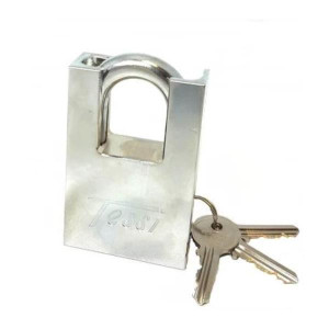 Tessi Padlock Long Shrouded Shackle 60Mm - High-Security 6-Pin Anti-Drill Cylinder, Key Retaining, Physical Attack Protection