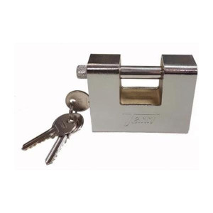 Tessi Padlock Armoured 90Mm, High-Security 6-Pin Locking Mechanism, Drill Resistant, Chrome Plated Shackle