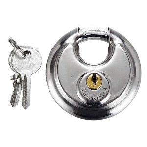 Tessi Lock 70M Disc, 5mm Pin Tumbler Locking Mechanism, Hardened Steel Shackle, 3 Nickel-Plated Brass Keys