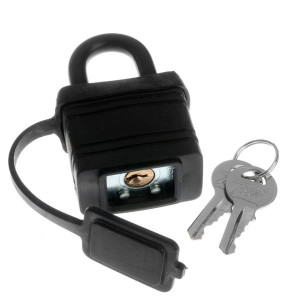 Tessi Lock 40M Outdoor Weather-Resistant Chain Lock for Gates and Sheds, Black, 8mm Hardened Steel Shackle