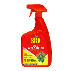 Vitax SBK Tough Weedkiller RTU 1L, Effective against tough weeds like brambles, thistles, nettles, and docks, Ready-to-use formula for convenience, No