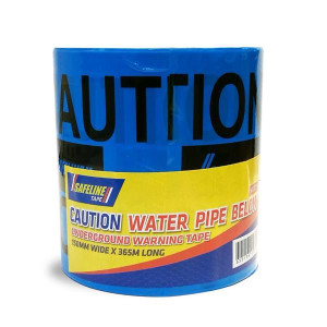 Safeline Warning Tape Waterpipe Below 150mm x 365m Yellow