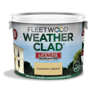 Fleetwood Weather Clad Country Cream 10L Exterior Masonry Paint, Brilliant White, 10L