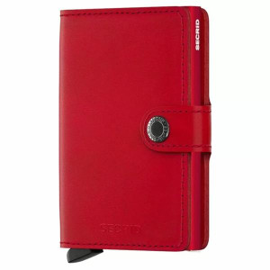 Secrid Original Miniwallet, Compact Card Holder with Aluminum Cardprotector, Red, Holds 4-6 Cards