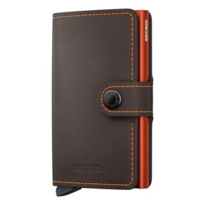 Secrid Matte Miniwallet Truffle/Orange - Compact, Secure, and Stylish Card Holder with RFID Protection