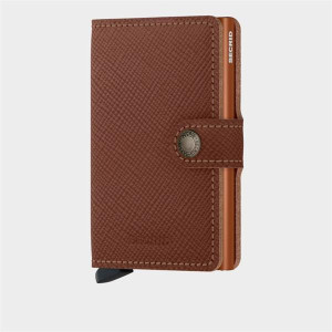Secrid Saffiano Mini Wallet - Caramel, Saffiano Leather, Card Protection