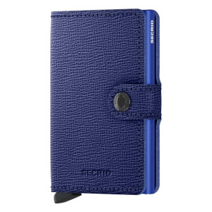 Secrid Crisple Miniwallet - Cobalt, Compact, RFID Blocking, Leather and Aluminum