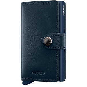 Secrid Original Miniwallet Navy-Navy, Compact RFID-Blocking Leather Wallet for Men