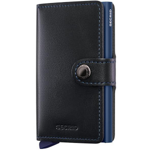 Secrid Original Miniwallet Black/Navy - RFID Blocking, Premium Leather, 6 Card Capacity