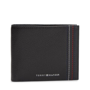 Tommy Hilfiger Cental Mini Wallet Navy - Premium Leather, Spacious Design, Elegant Branding