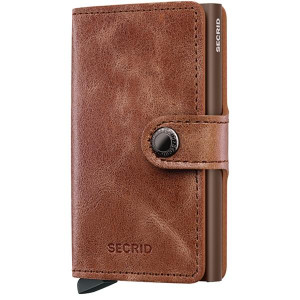 Secrid Vintage Miniwallet Cognac-Brown Leather Wallet for Men