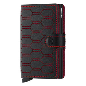Secrid Fuel Miniwallet for Men, Black/Red, Compact Design, RFID Protection, Premium Leather
