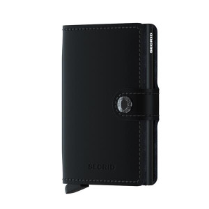 Secrid Matte Miniwallet, Compact Card Holder for 4-6 Cards, Cash, and Receipts, Black