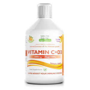 Swedish Nutra Vit C & D3, 33-day supply, Gluten Free, Lactose Free, Vegan, Immune System Boosting