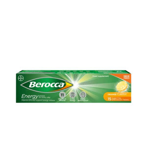 Berocca Orange Effervescent Tablets, 15 Pack, Energy Boosting Vitamins and Minerals, Supports Immune System, 15 Count