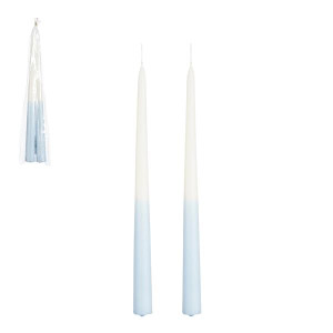 Edelman Mica Decorations Dip-Dye Dinner Candle Light Blue 2 Pieces H30cm X W2.2Cm